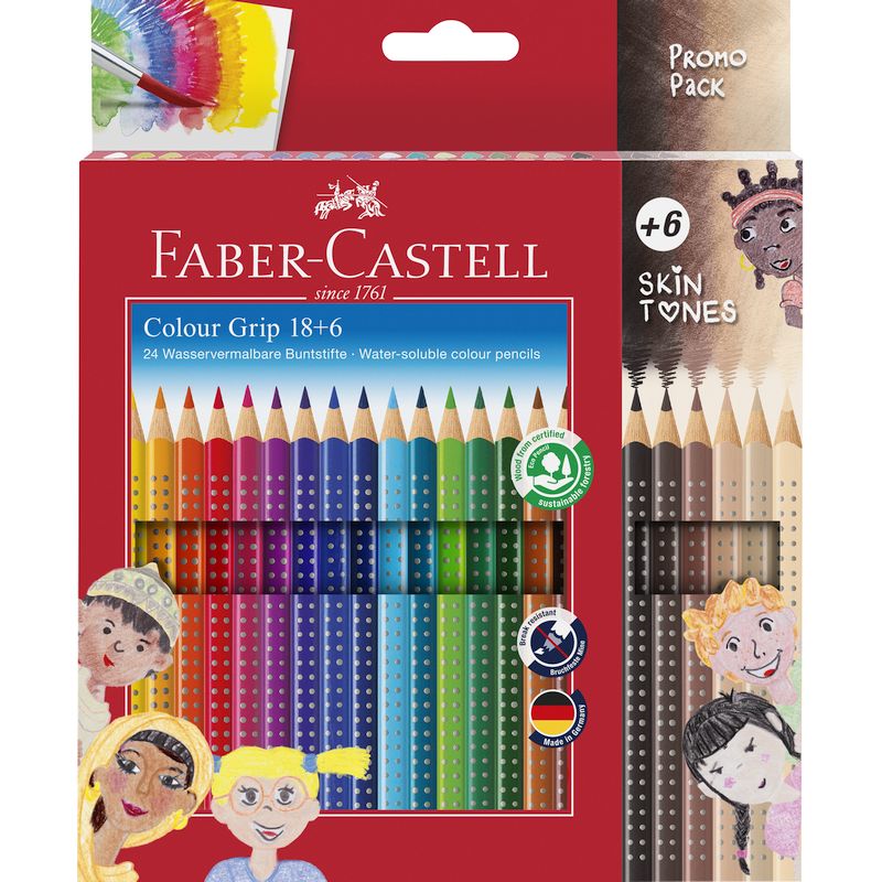 Faber-Castell színes ceruza készlet 18+6db-os GRIP + test színű 2024