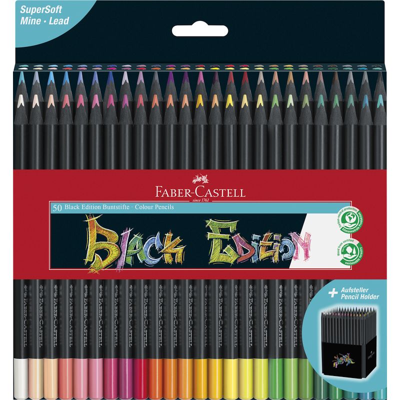 Faber-Castell színes ceruza készlet 50db-os BLACK EDITION fekete test