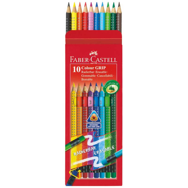 Faber-Castell GRIP színes ceruza 10db-os radíros