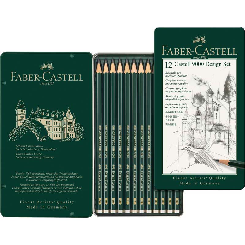 Faber-Castell grafitceruza készlet 12db-os CASTELL 9000 DESIGN 5H-5B