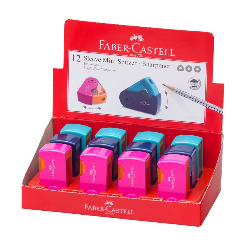 Faber-Castell hegyező SLEEVE mini tartályos trendi színek 2019 (pink,kék,türkiz)