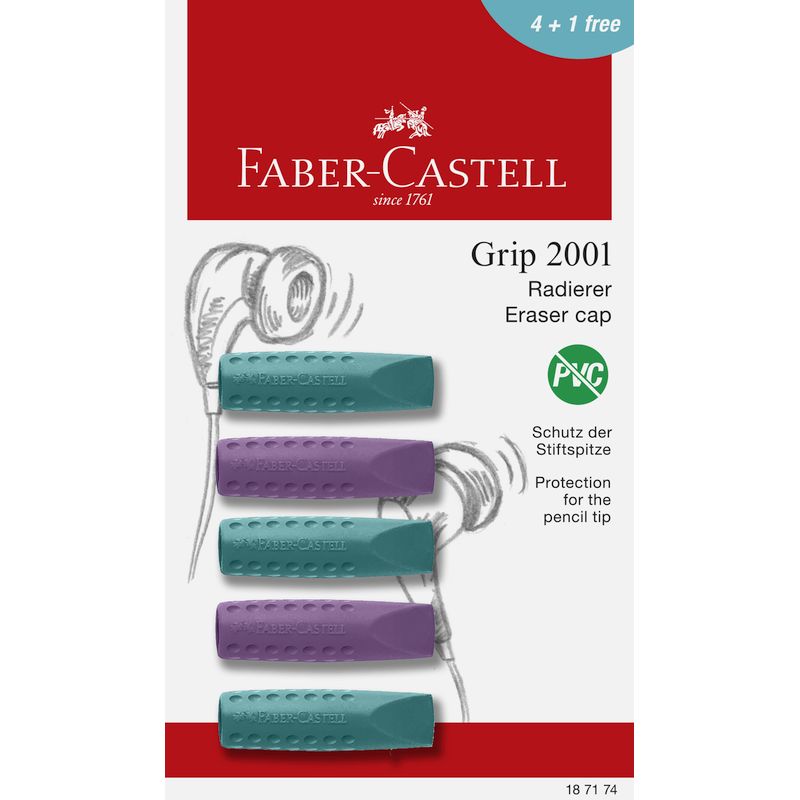 Faber-Castell kupakradír GRIP 2001 5db-os lila/óceánkék bliszterben 2024