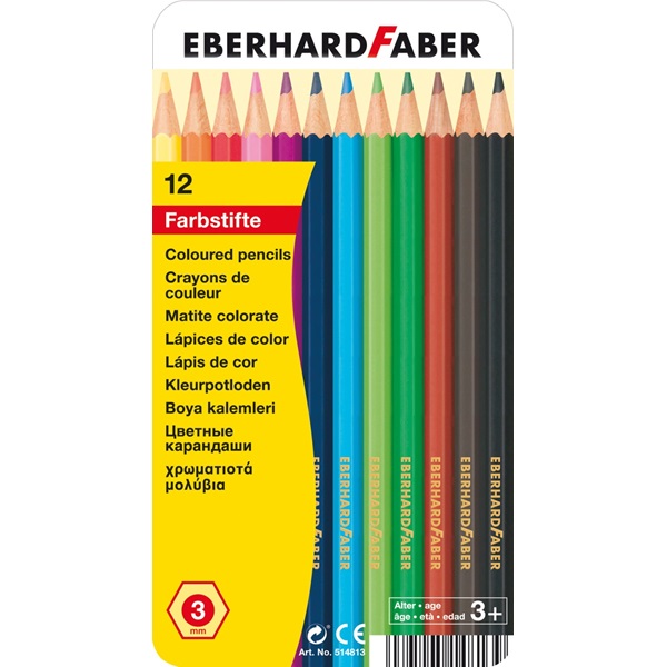 Eberhard Faber színes ceruza készlet 12db-os mintás fémdobozban