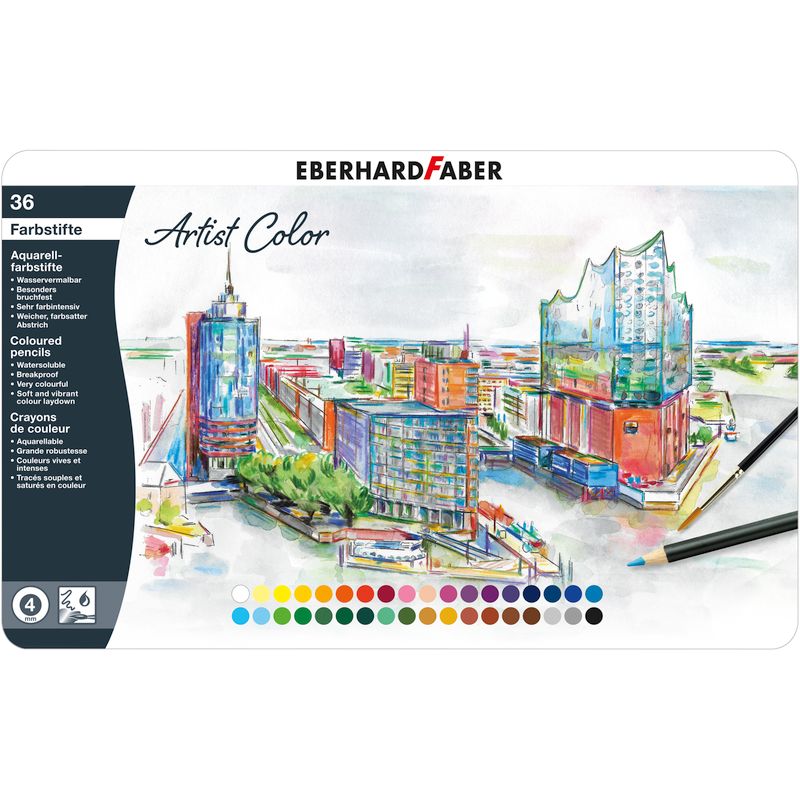 Eberhard Faber színes ceruza készlet 36db-os aquarell fém dobozban ARTIST COLOR