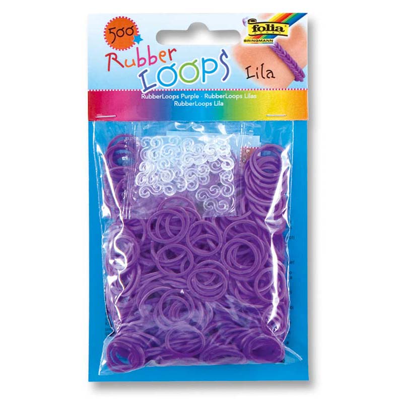 Folia gumikarkötő szett 500db lila + tartozék