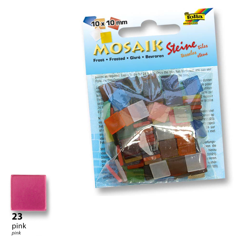 Folia mozaik műgyanta kocka pasztell 10x10mm 190db pink