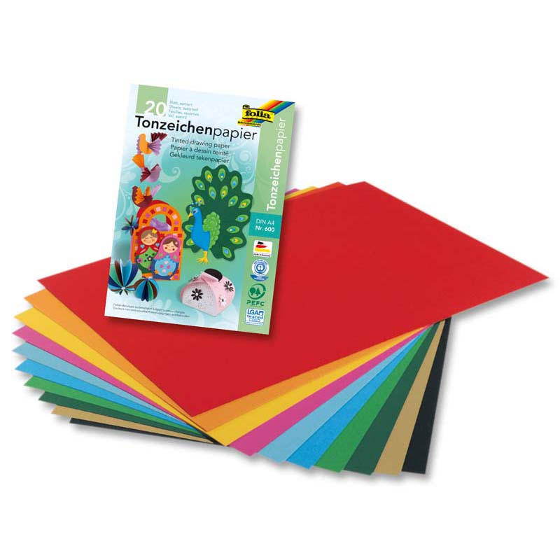 Folia színes papír készlet A4 20 ív különféle