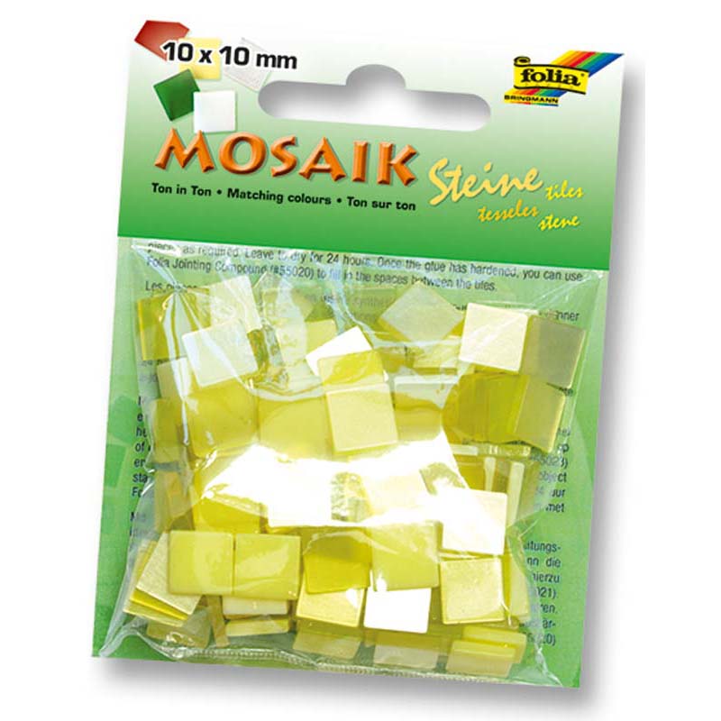 Folia mozaik műgyanta kocka 10x10mm sárga árny.