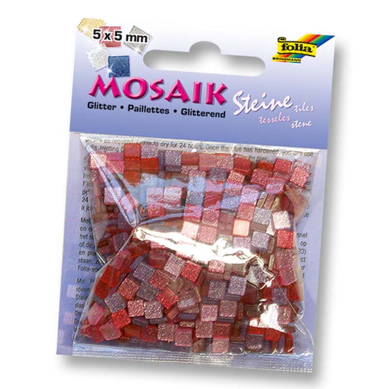 Folia mozaik műgyanta kocka csillogó 5x5mm pink 830