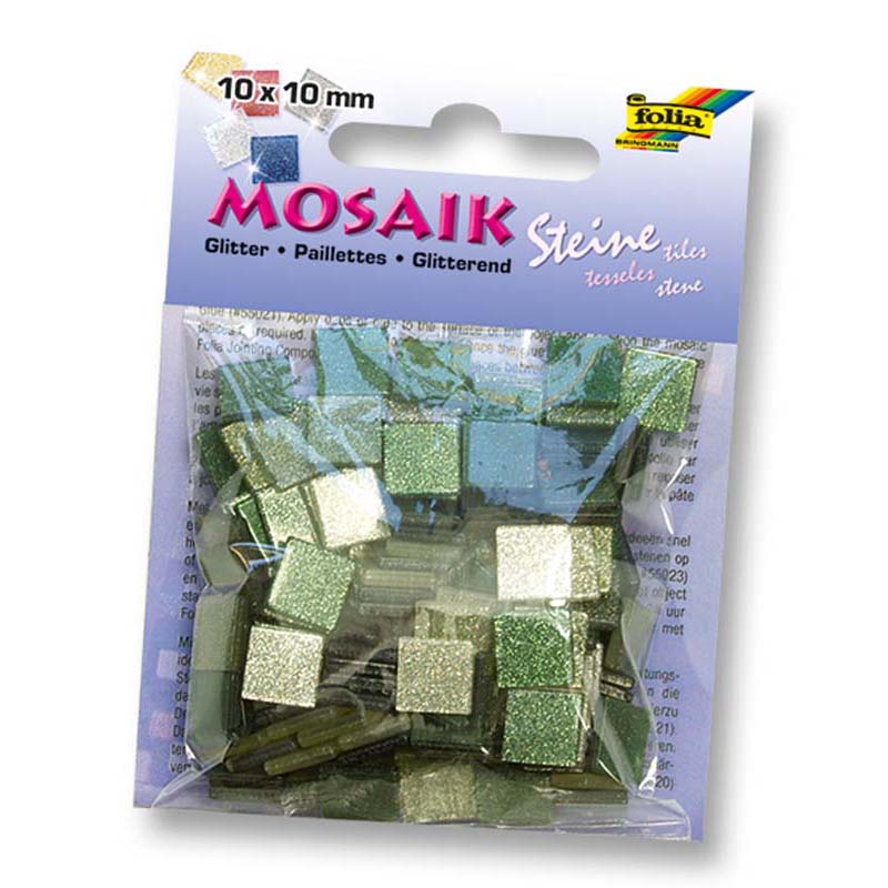 Folia mozaik műgyanta kocka csillogó10x10mm zöld