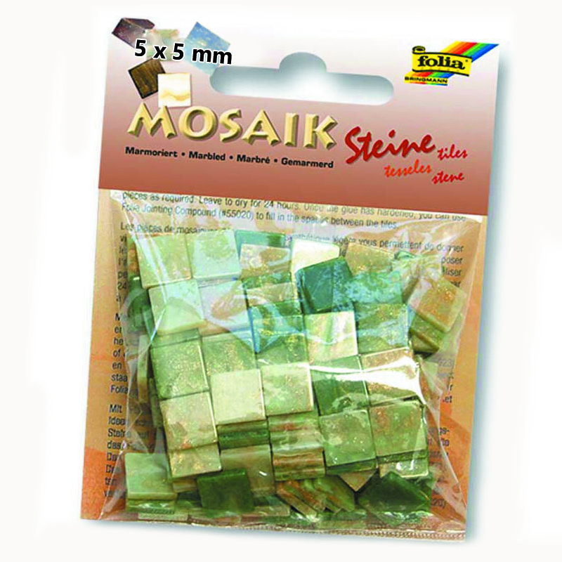 Folia mozaik műgyanta kocka 5x5mm márvány zöld