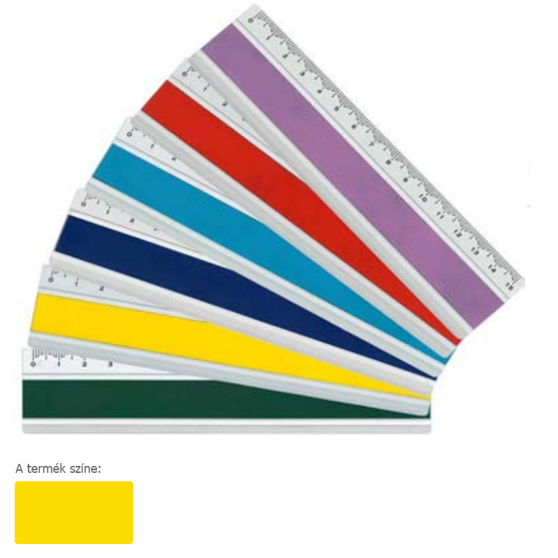 Standardgraph műszaki aluminium vonalzó 15cm joy color sárga