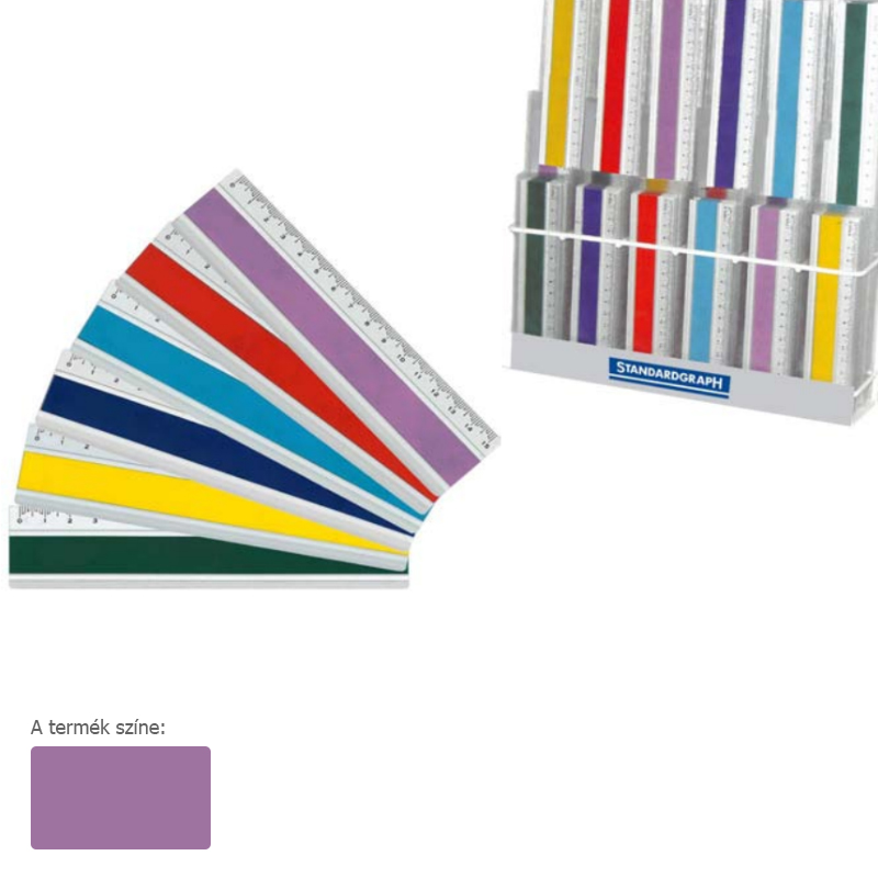 Standardgraph műszaki aluminium vonalzó 30cm joy color lila