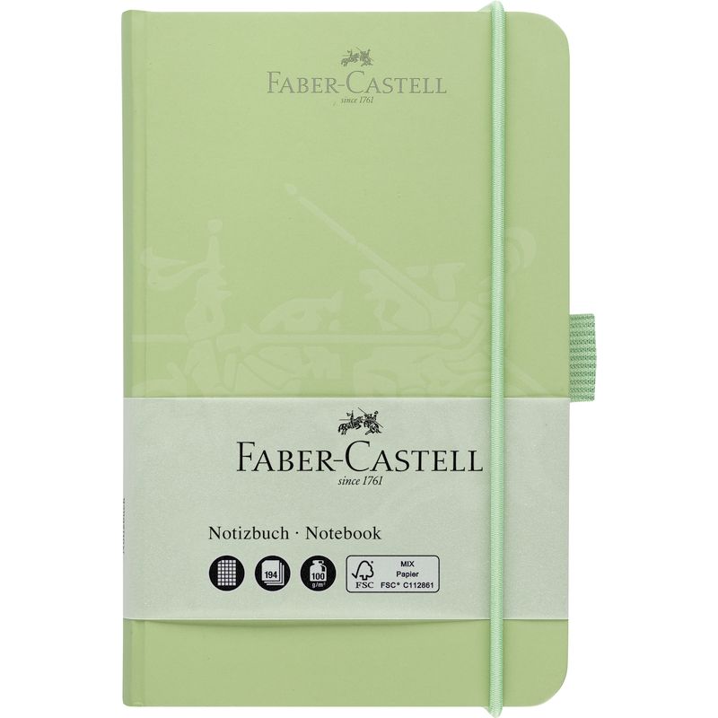 Faber-Castell jegyzetfüzet A/6 mentazöld 194lapos kockás tolltartóval