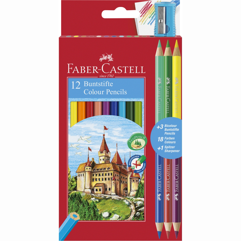 Faber-Castell színes ceruza készlet 12+3db - Bicolor (120112+3)