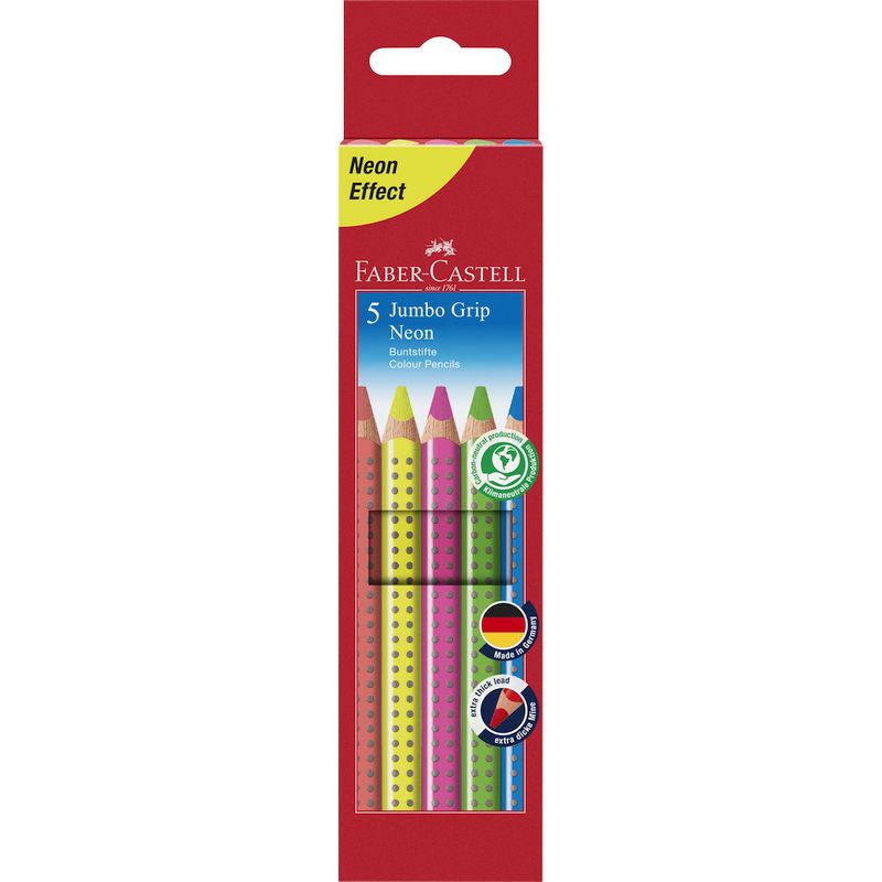Faber-Castell színes ceruza készlet 5db-os GRIP JUMBO neon