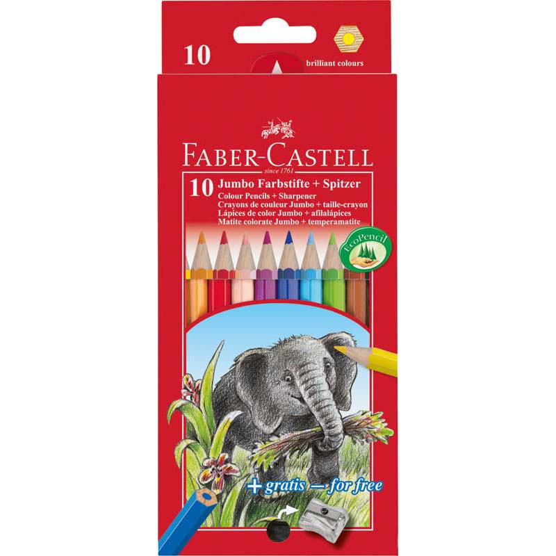 Faber-Castell színes ceruza készlet 10db-os JUMBO + hegyező