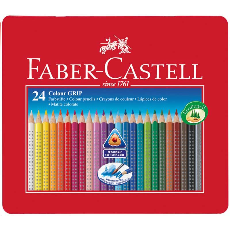 Faber-Castell színes ceruza készlet 24db-os GRIP 2001 fém dobozban