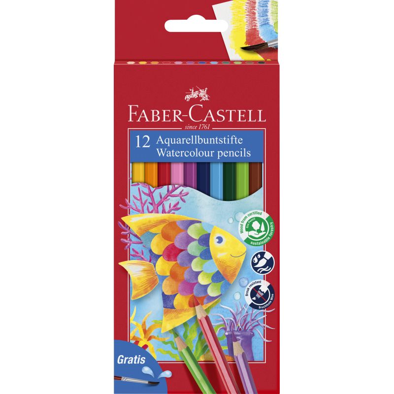 Faber-Castell színes ceruza készlet 12db-os AQUARELL + ecset HAL