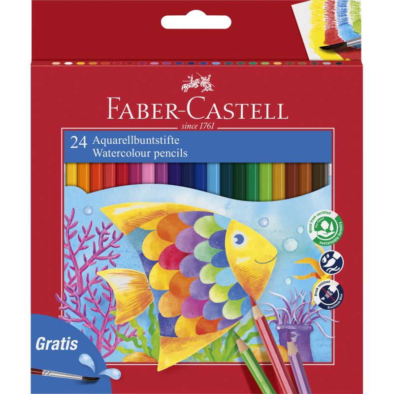 Faber-Castell színes ceruza készlet 24db-os AQUARELL + ecset HAL