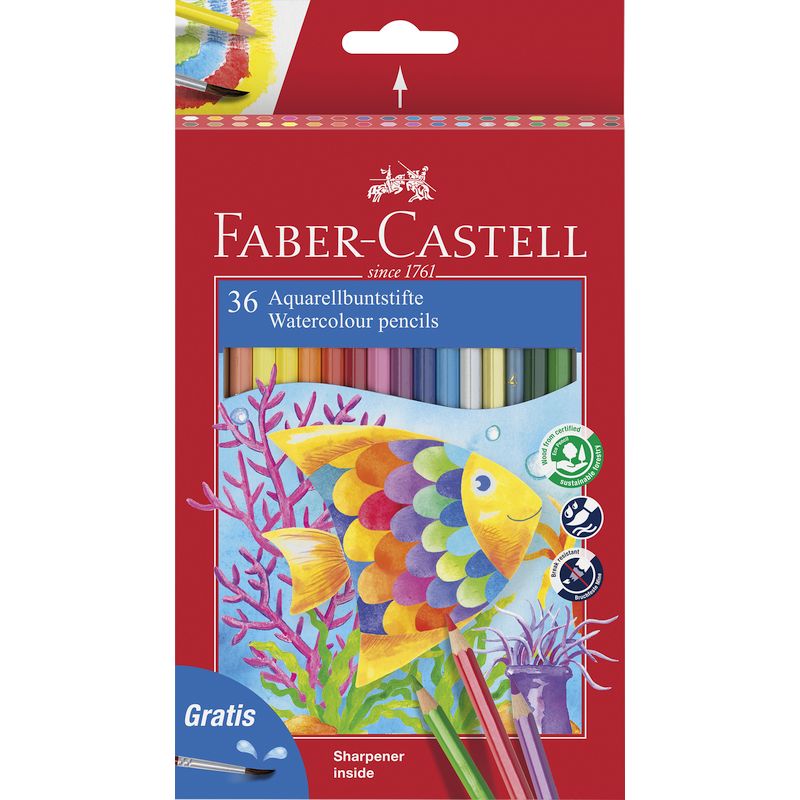 Faber-Castell színes ceruza készlet 36db-os AQUARELL + ecset HAL