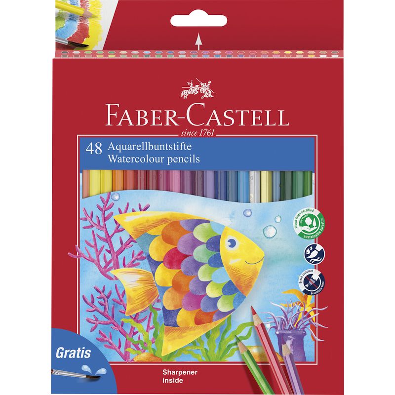 Faber-Castell színes ceruza készlet 48db-os AQUARELL + ecset HAL