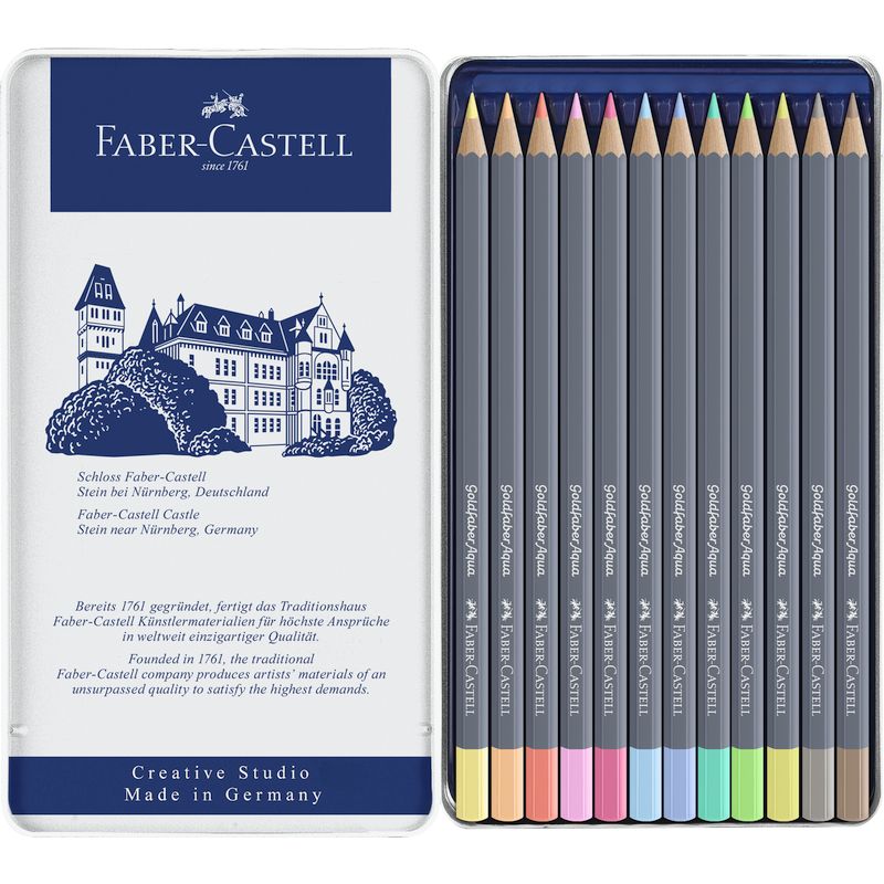 Art and Graphic színes ceruza készlet 12db-os GOLDFABER AQUA pasztell színek fém dobozban