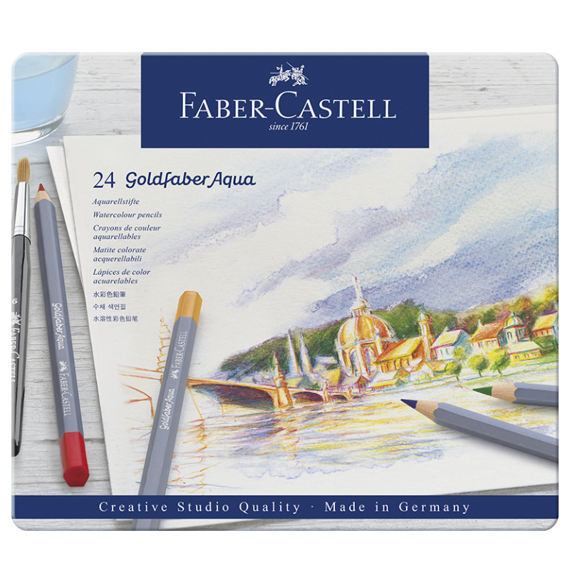 Art and Graphic színes ceruza készlet 24db-os GOLDFABER AQUA fém dobozban