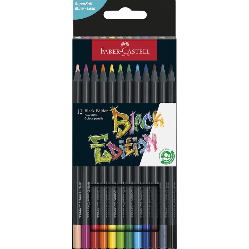 Faber-Castell színes ceruza készlet 12db-os BLACK EDITION fekete test