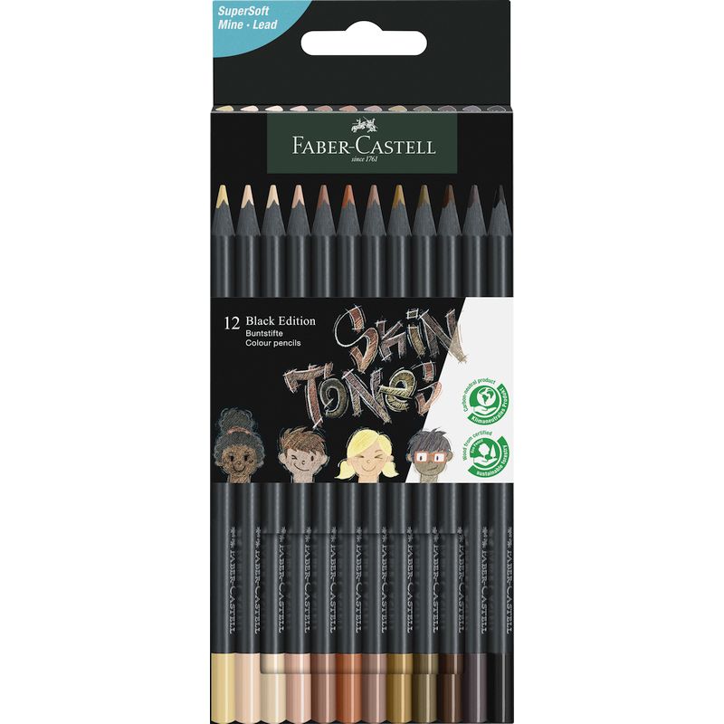 Faber-Castell színes ceruza készlet 12db-os BLACK EDITION fekete test 