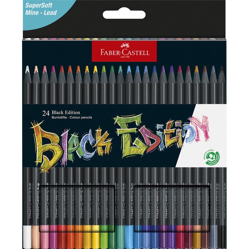 Faber-Castell színes ceruza készlet 24db-os BLACK EDITION fekete test