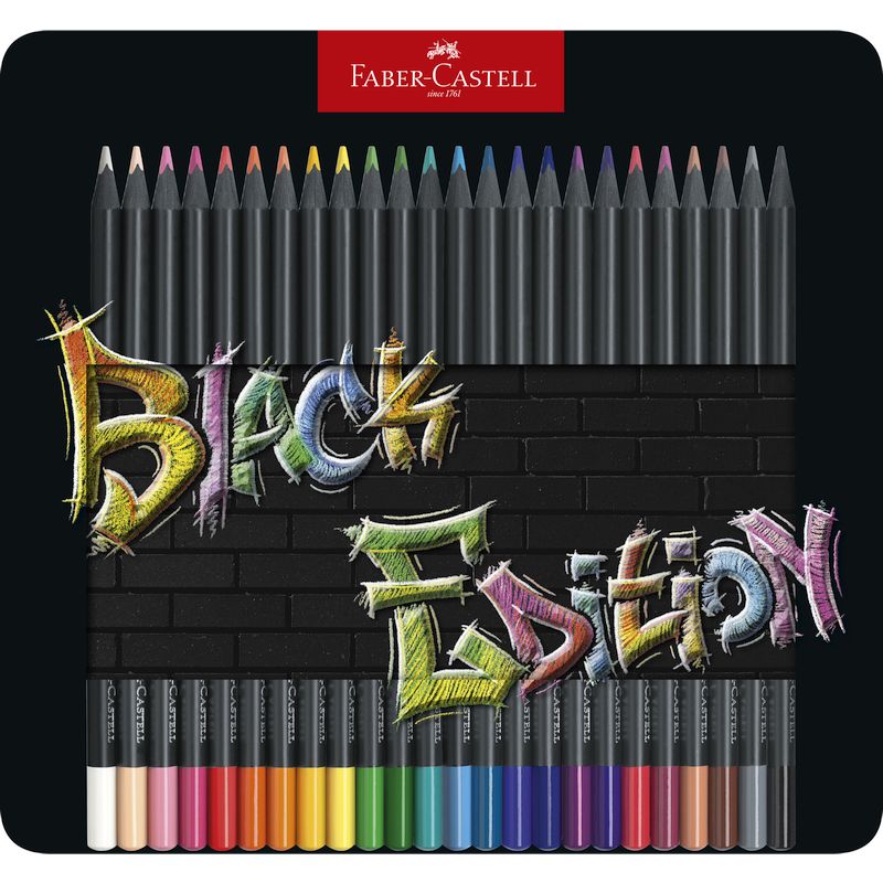 Faber-Castell színes ceruza készlet 24db-os BLACK EDITION fekete test fém dobozban