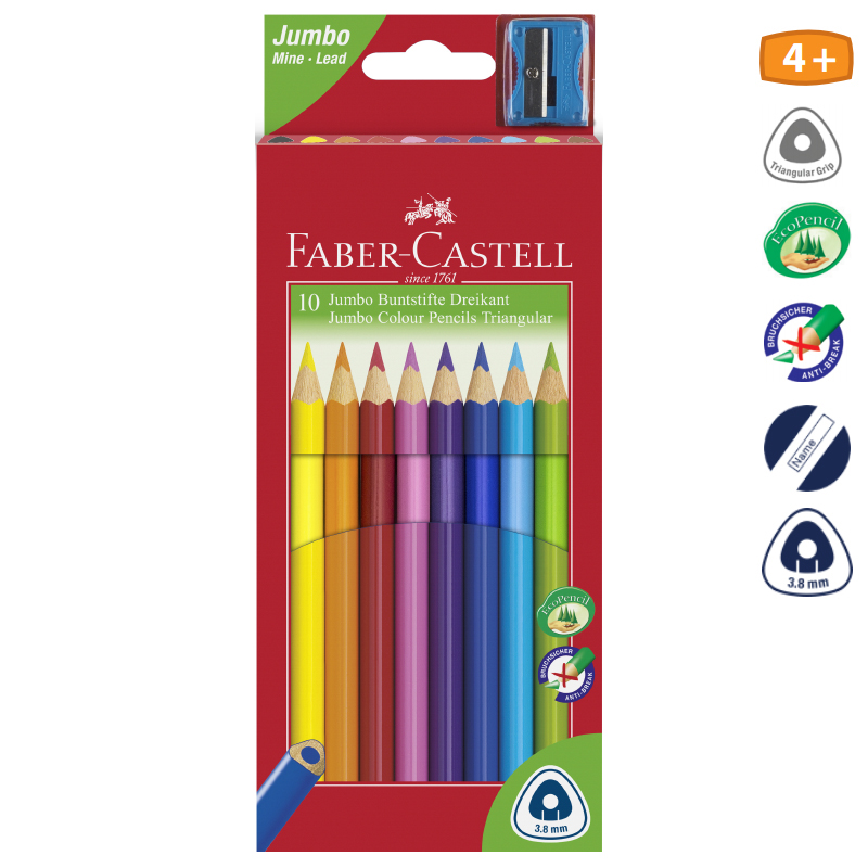 Faber-Castell Jumbo háromszögletű színes ceruza - 10db