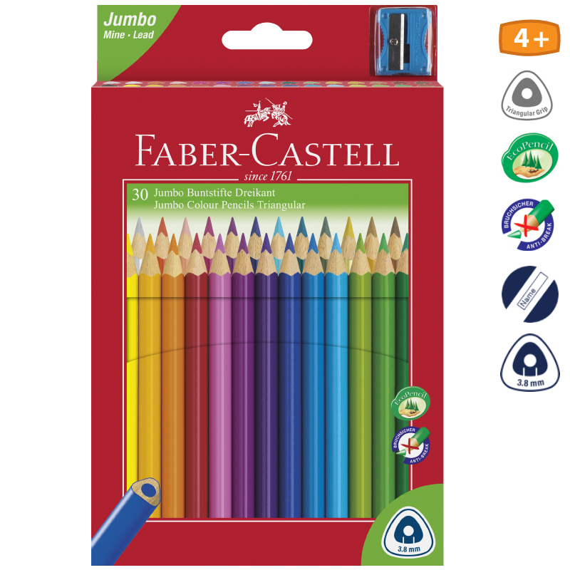 Faber-Castell Jumbo háromszögletű színes ceruza - 30db