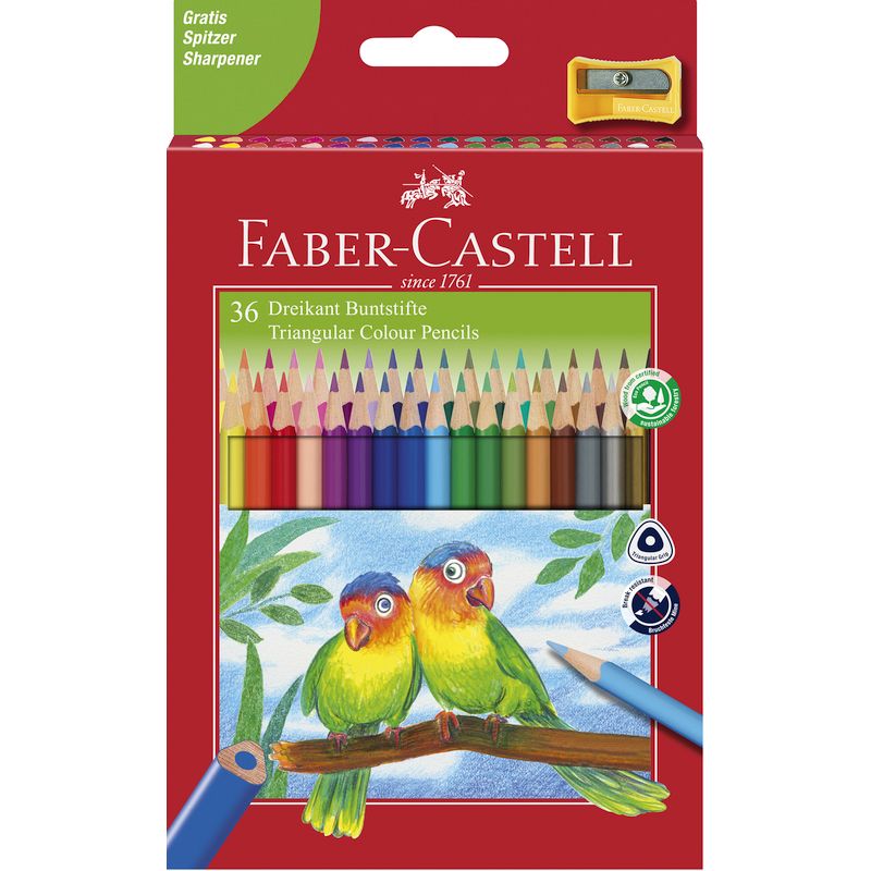 Faber-Castell színes ceruza készlet 36db-os háromszögletű ECO + hegyező (120536EU)
