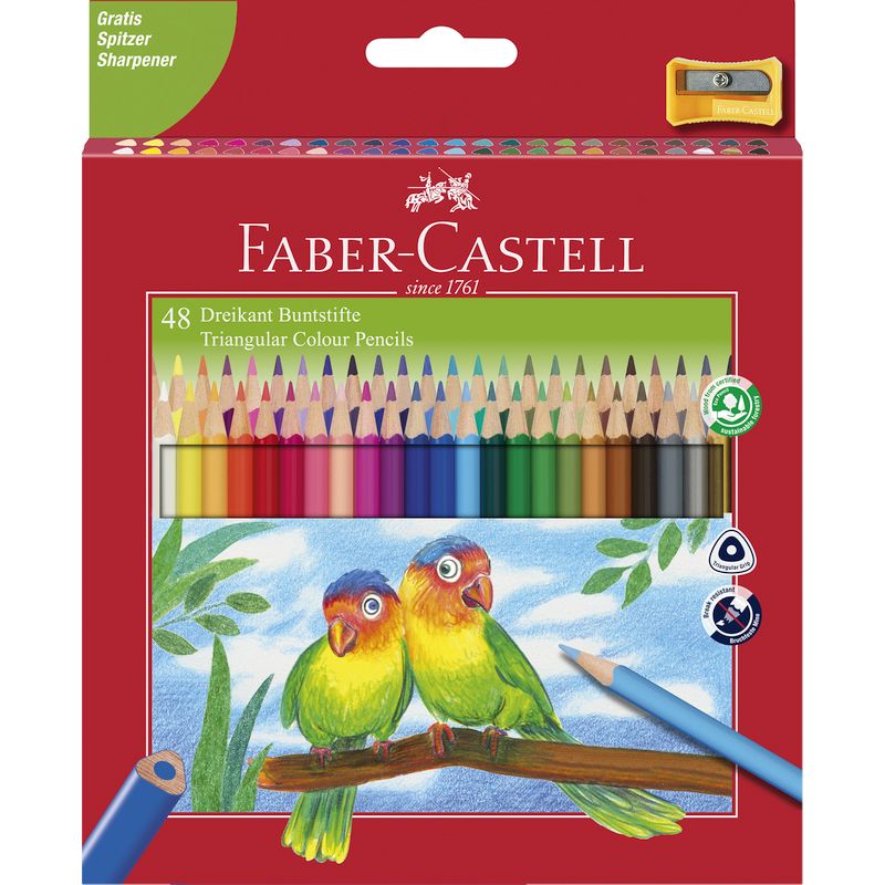 Faber-Castell színes ceruza készlet 48db-os háromszögletű + hegyező (120548EU)