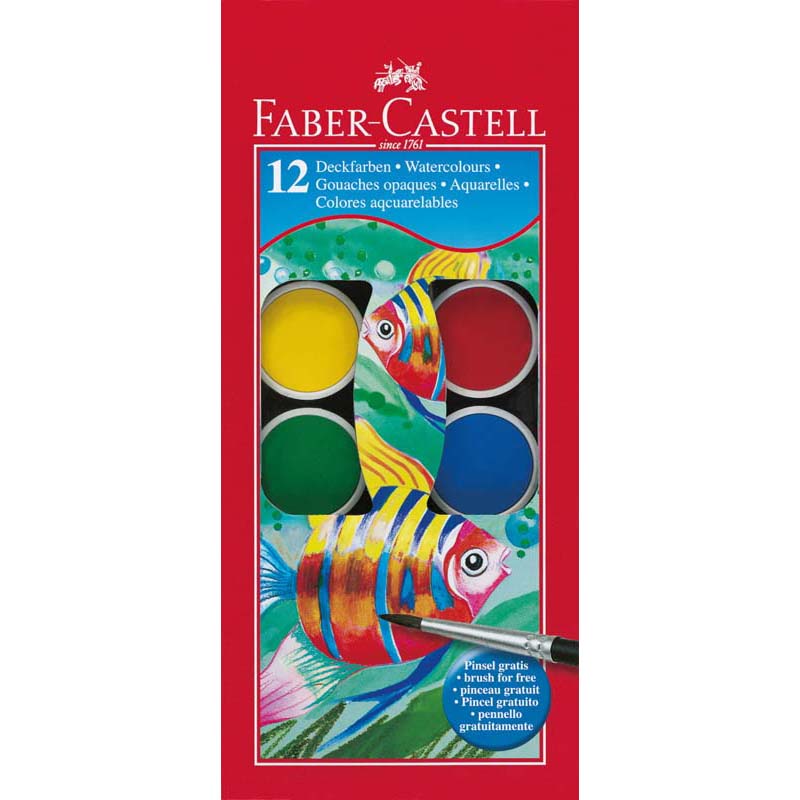 Faber-Castell vízfesték készlet 12db-os 30mm korongokkal