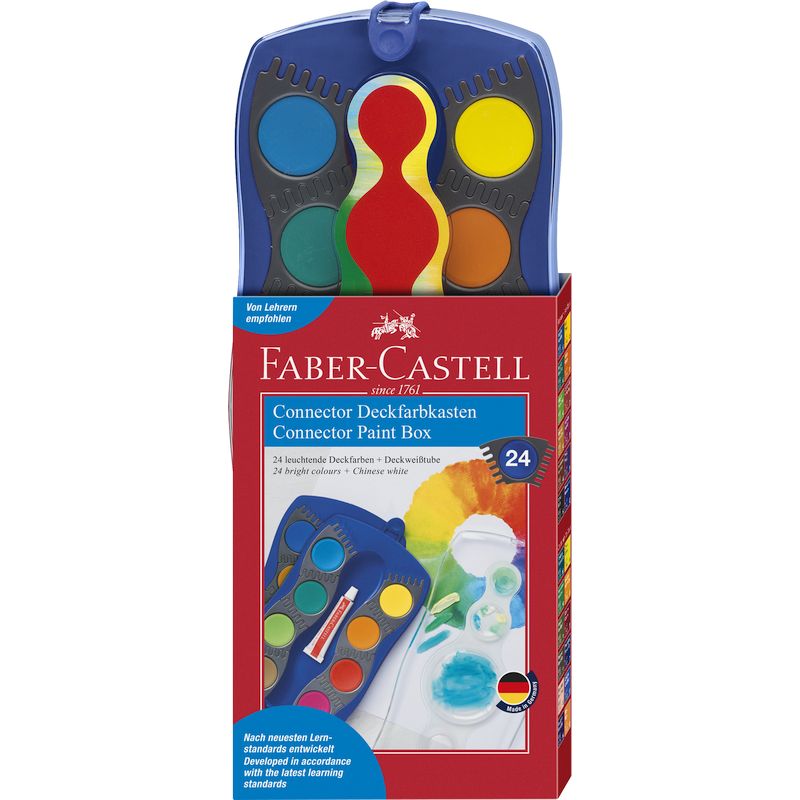 Faber-Castell vízfesték készlet 24db-os összeilleszthető kék +tempera