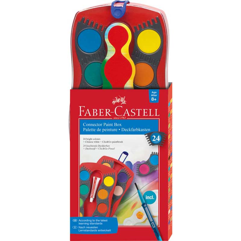 Faber-Castell vízfesték 24db összeilleszthető, dobozban 8+