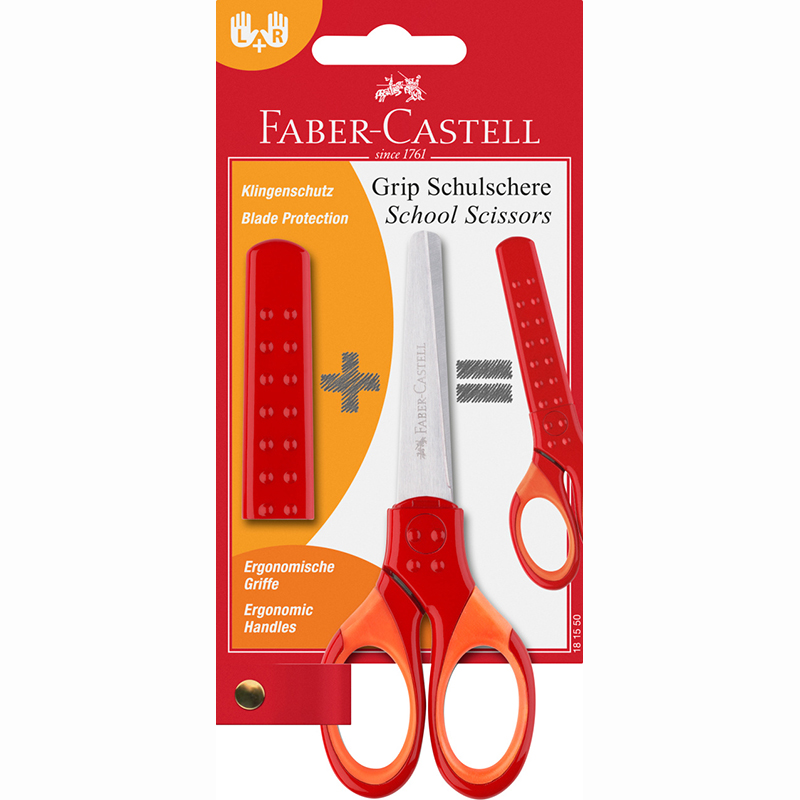 Faber-Castell iskolai olló GRIP piros blister