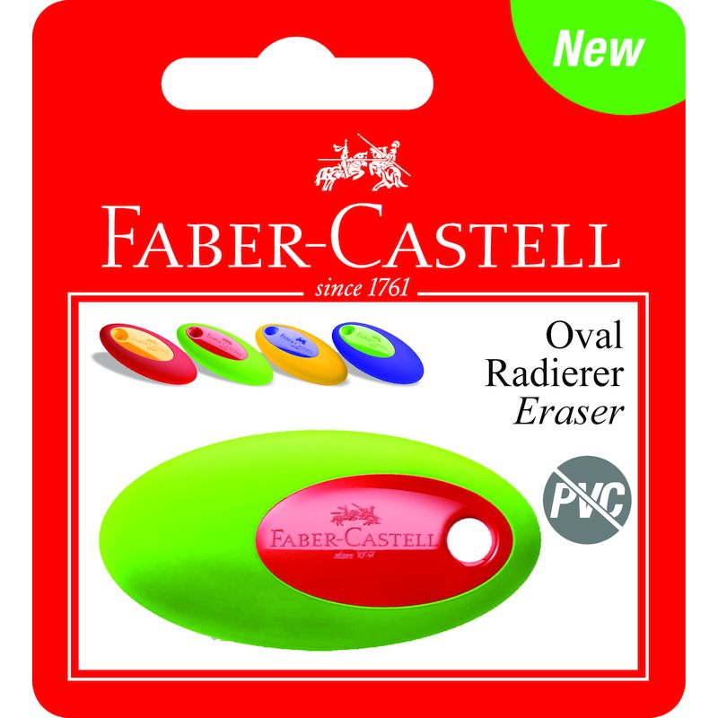 Faber-Castell radír pvc mentes OVÁLIS vegyes szín bliszterben
