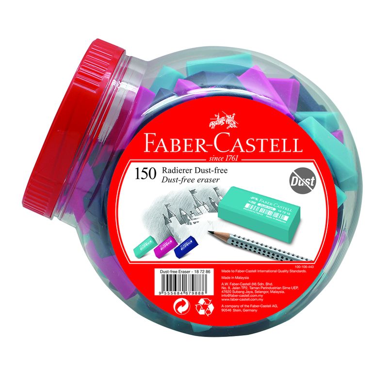 Faber-Castell radír forgácsmentes 150db-os kannában (187219) TREND 2019