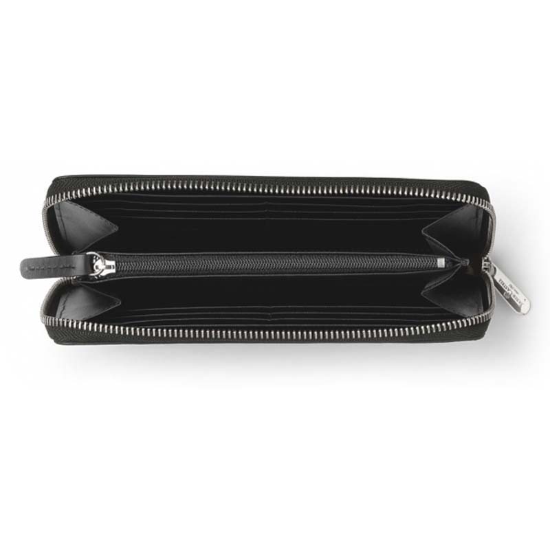Faber-Castell pénztárca design lakkbőr, fekete női zippes