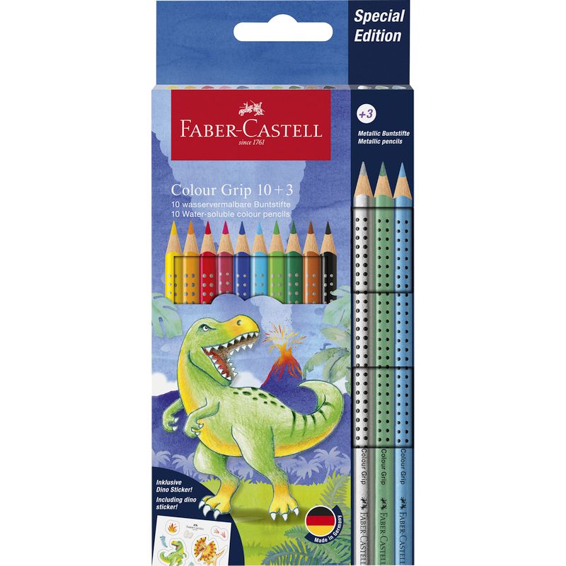 Faber-Castell színes ceruza készlet 10+3db-os GRIP DINOSZAURUSZ 2024