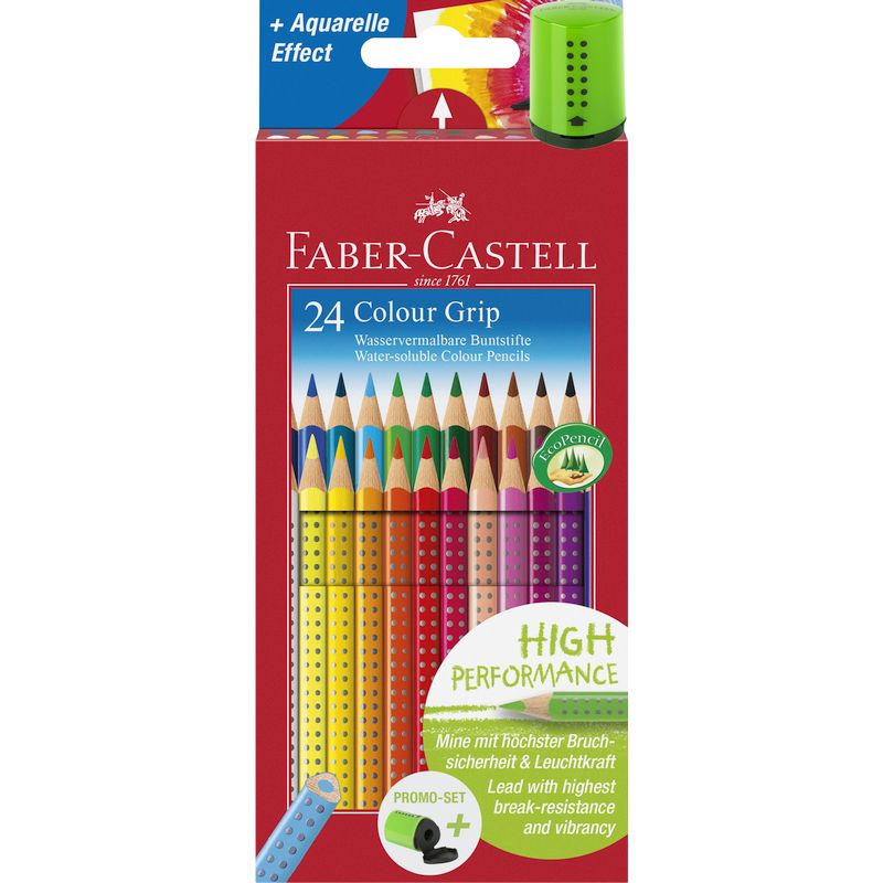 Faber-Castell színes ceruza készlet 24db-os GRIP 2001 + GRIP mini hegyező