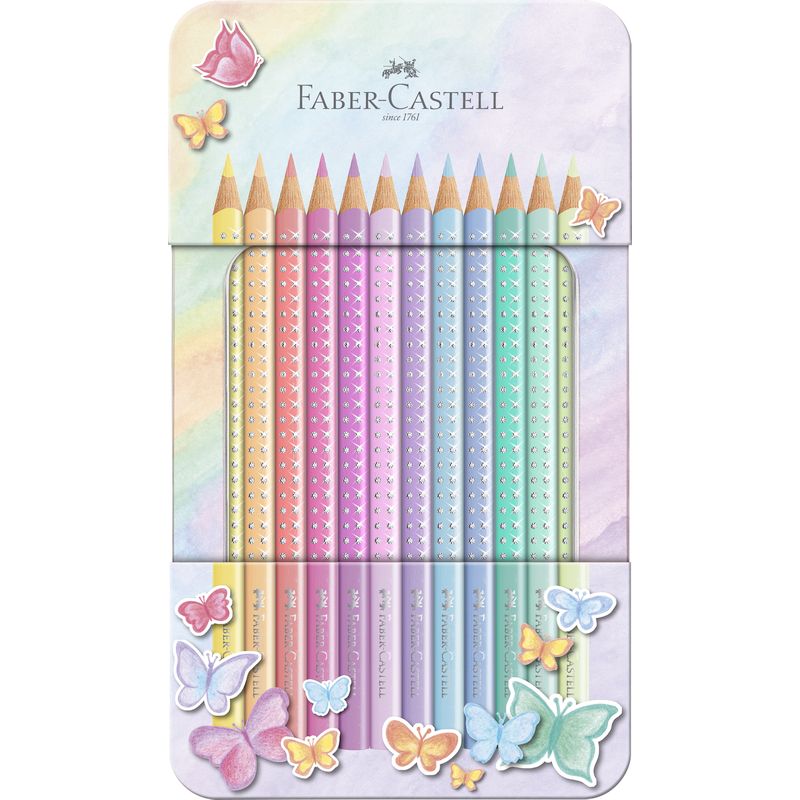 Faber-Castell színes ceruza készlet 12db-os SPARKLE pasztell fém dobozban