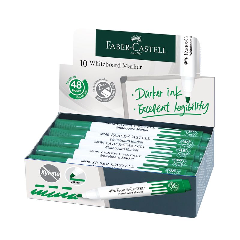 Faber-Castell táblafilc W20 kerek hegyű zöld