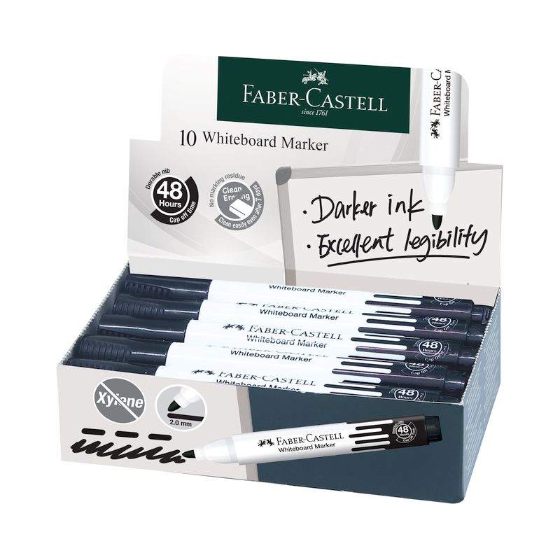Faber-Castell táblafilc W20 kerek hegyű fekete