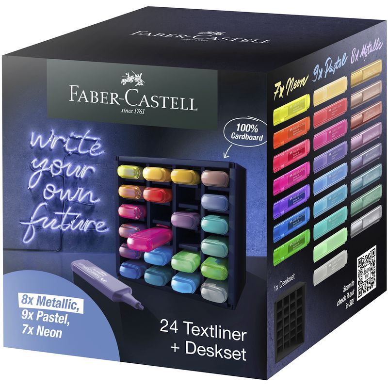Faber-Castell szövegkiemelő készlet 24db-os 1546 Neon-,pasztell- és metál 2024