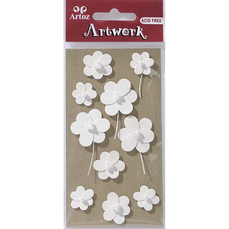 Artoz Art-Work matrica: fehér kerek virágok